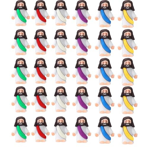 AKFAHOIF Mini Jesus Figures, Set of 30pcs Action Figures Little Jesus Figures, Tiny Jesus Figures to Hide and Seek Religious Gifts for Easter Egg Stuffers | Amazon (US)
