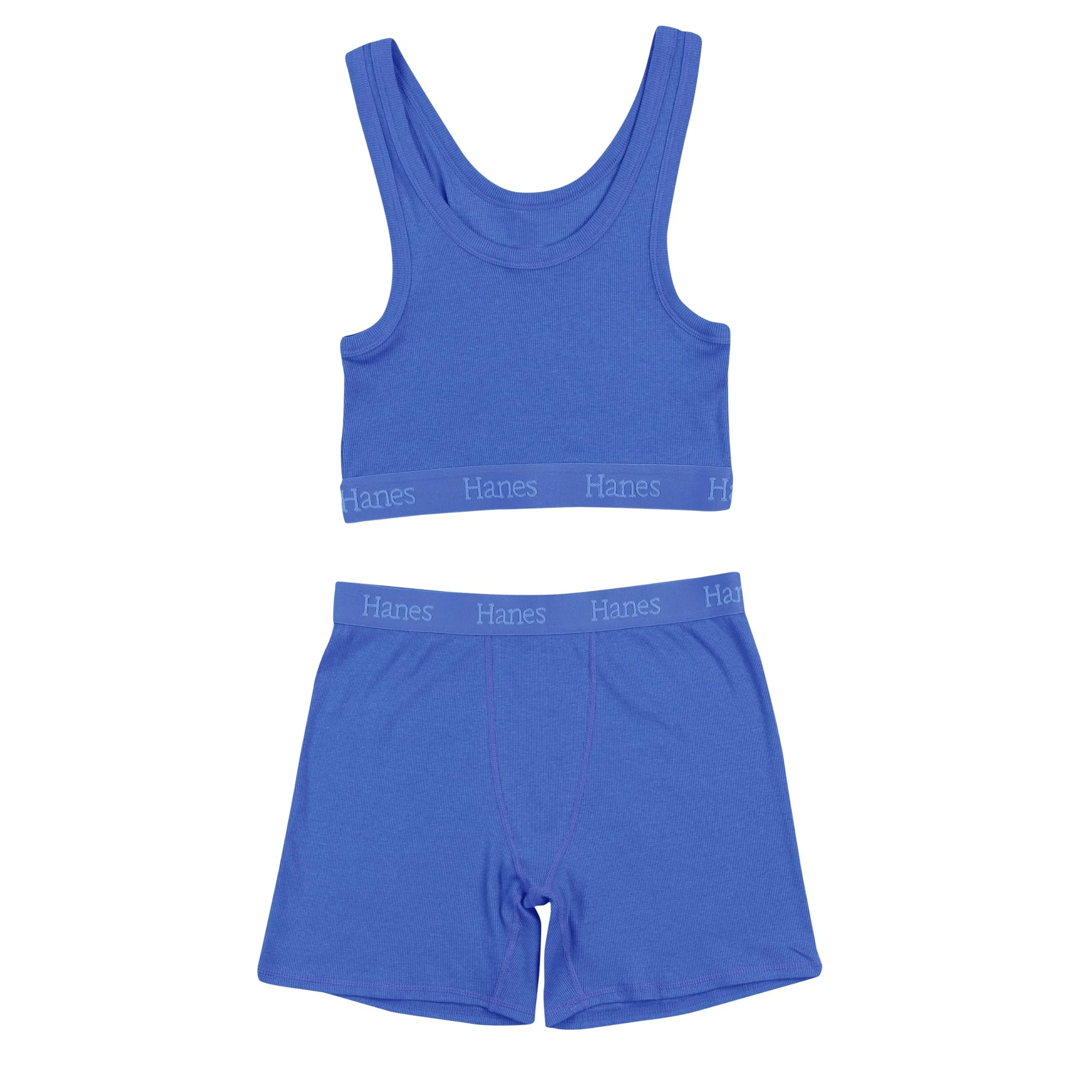 Hanes Women's Originals 2-Piece Lounge, Comfywear Supersoft Crop Top & Boxer Shorts Loungewear Se... | Walmart (US)