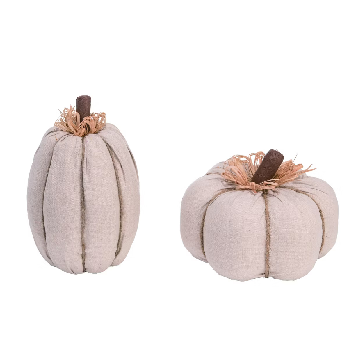 Transpac Foam 8 in. White Harvest Linen Pumpkin Set of 2 | Target