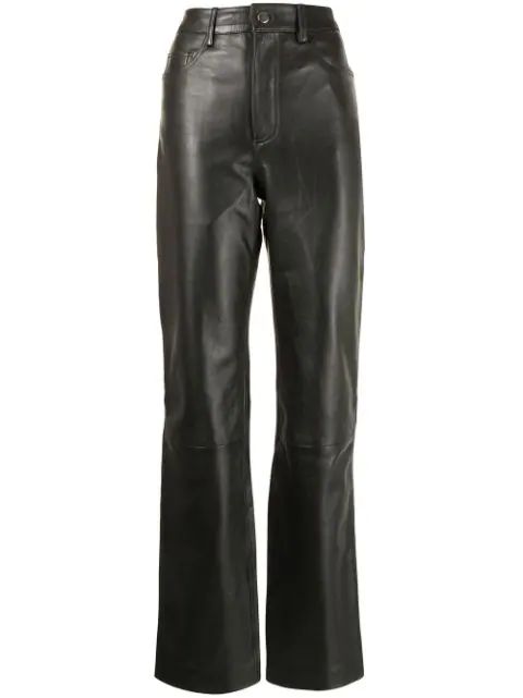 high-waisted leather pants | Farfetch (UK)