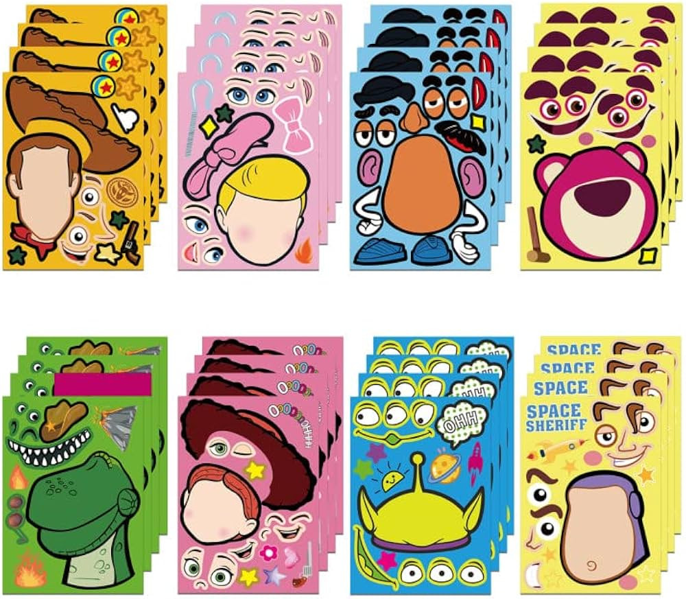 32Pcs Toy Inspiration Story Make a Face Stickers,Cartoon Stickers Book Crafts for Kids,DIY Toy In... | Amazon (US)