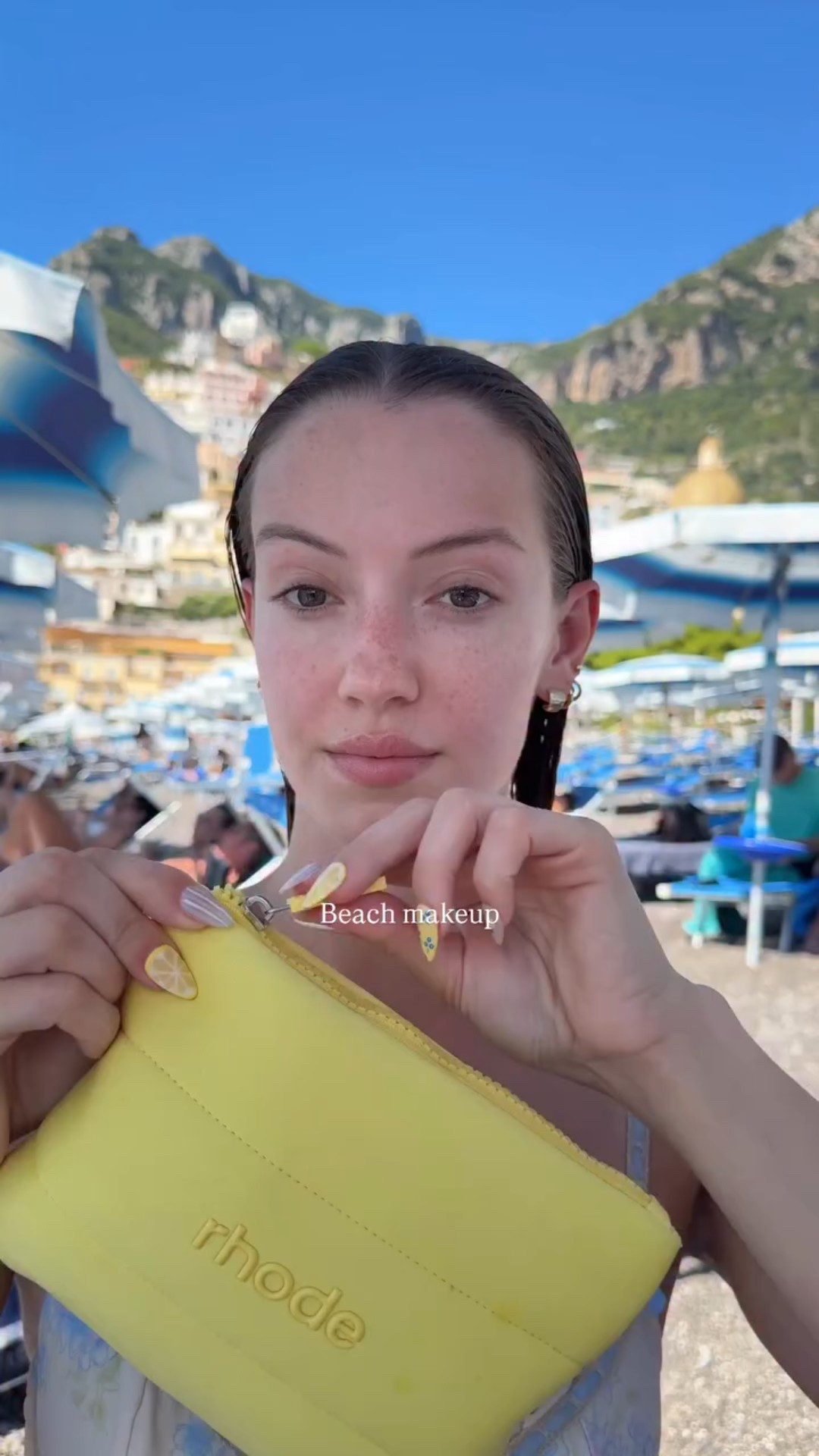 Beach makeup in Positano 🌊 #naturalmakeup #nomakeupmakeup #beachmakeup #makeuptutorial