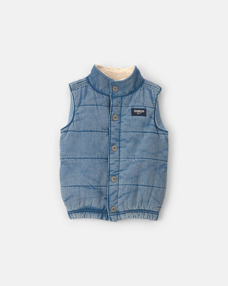 Boys Toddler Boy Denim Vest - Blue/Cream - OshKosh B'gosh | Carter's | Carter's Inc