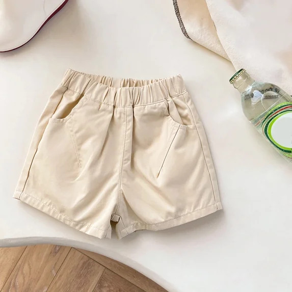 Cethrio Kids Boys Shorts with Pockets, Elastic Waist 2025 Casual Cotton Summer Shorts Beige Size ... | Walmart (US)