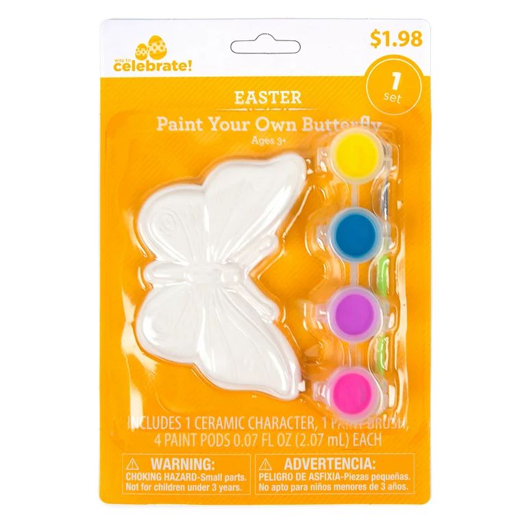 Way To Celebrate Easter Paint Your Own Butterfly, Ceramic Figurine, Ages 3+ | Walmart (US)