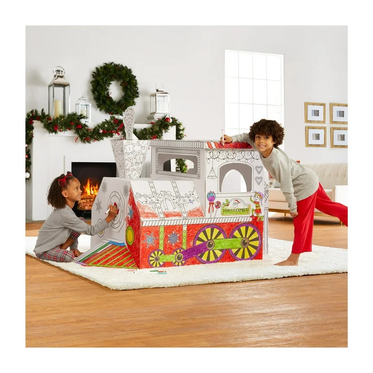 Build & Color Santa's Express Train Playhouse Kit by Holiday Time | Walmart (US)