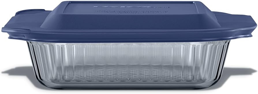 Pyrex Colors (8"x8") Tinted Glass Baking Dish with BPA-Free Lid, Oblong Bakeware Glass Pan For Ca... | Amazon (US)