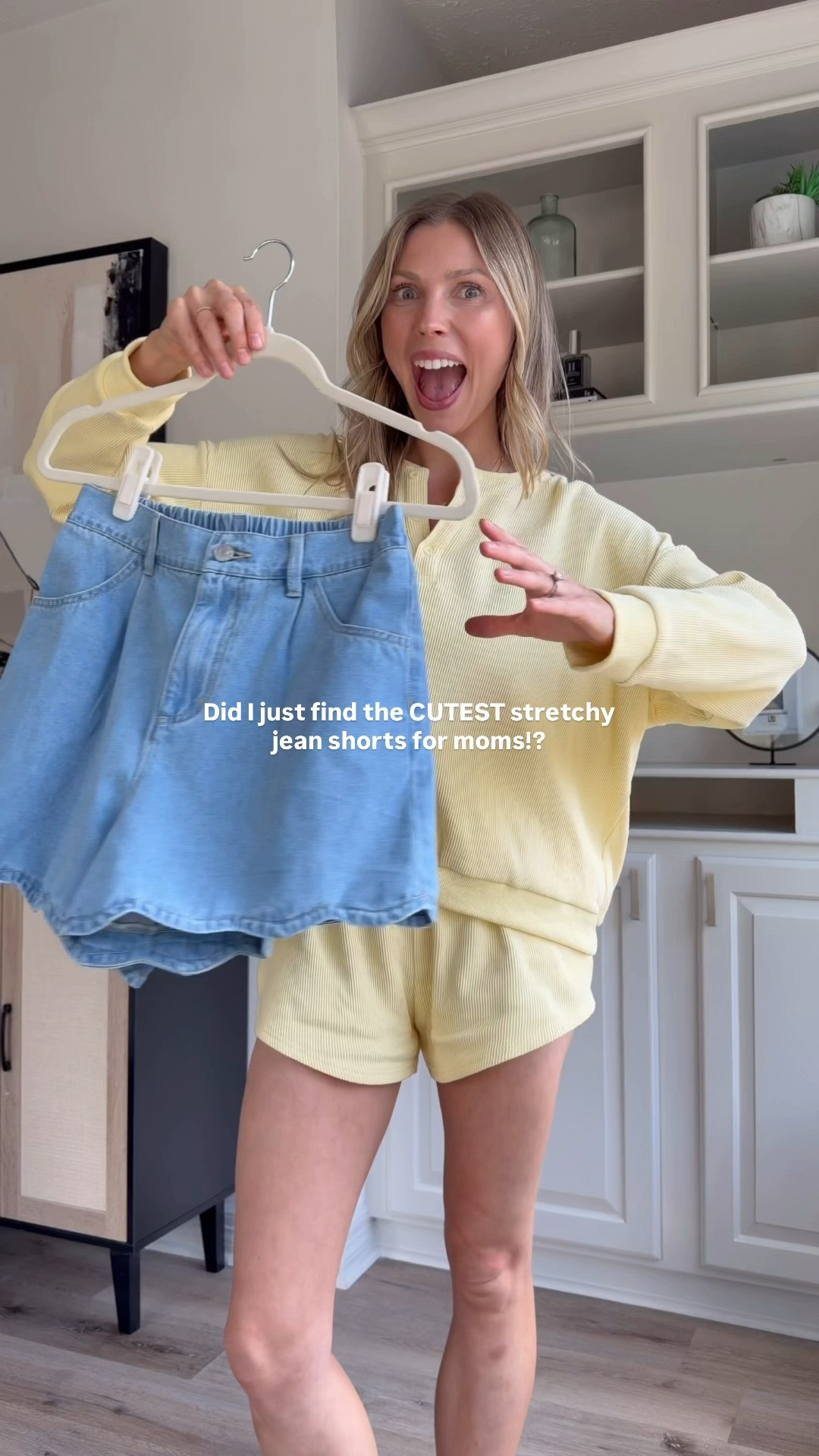 The cutest scalloped denim stretchy shorts for moms! 

 #LTKootd