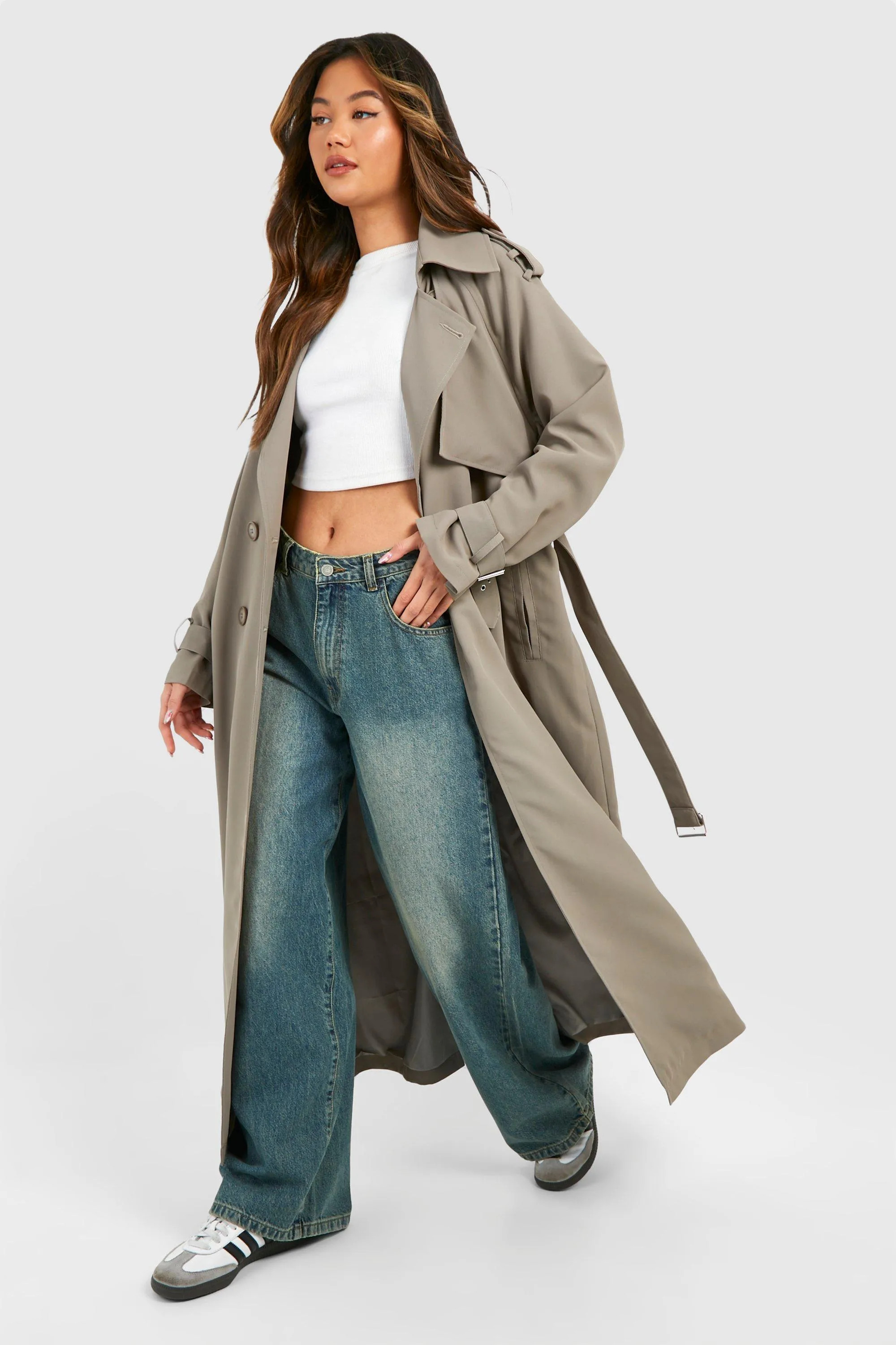 Oversized Double Breast Trench Coat | boohoo (US & Canada)