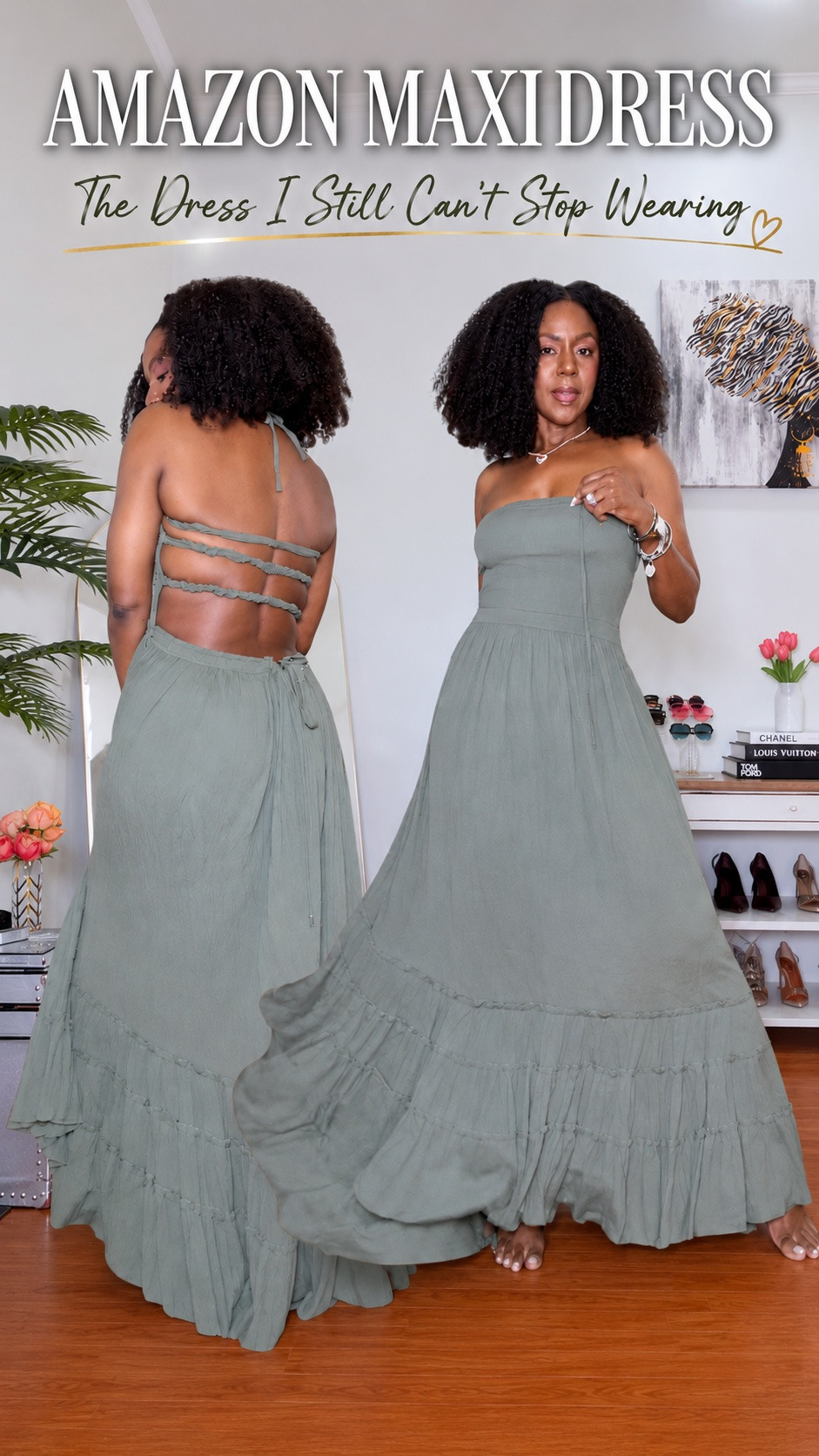 She remains undefeated. I bought this Amazon maxi for a trip to Vegas last year, and she’s still my favorite maxi in my collection. 🌿✨

The low back adjusts low or lower to serve just the right amount of sexy. 😉  

The weighted skirt creates the most beautiful movement that begs a twirl moment.  

Elegant. Effortless. Vacation-ready. And proof that Amazon sometimes gets it exactly right.

Vegas, day parties, rooftop dinners, girls’ trips… this dress understands the assignment every single time. 💚✨

Linked in my LTK and Amazon storefront.


#FashionOver50 #AmazonFashion #VacationStyle #MaxiDress #RichAuntieStyle

#LTKootd #LTKOver40 #LTKMidsize