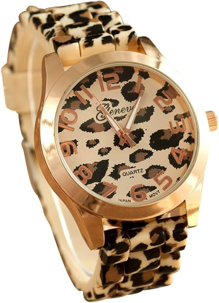FANMIS Unisex Geneva Leopard Silicone Watch Minimalist Ultra-Thin Watch Jelly Gel Watch Ladies Dr... | Amazon (US)