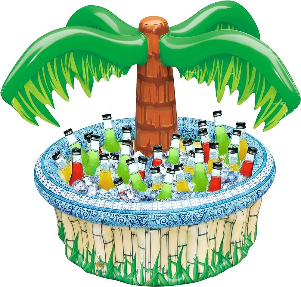 JOYIN 28” Inflatable Palm Tree Cooler, Luau Hawaiian Tropical Beach Themed Party Decorations, B... | Amazon (US)