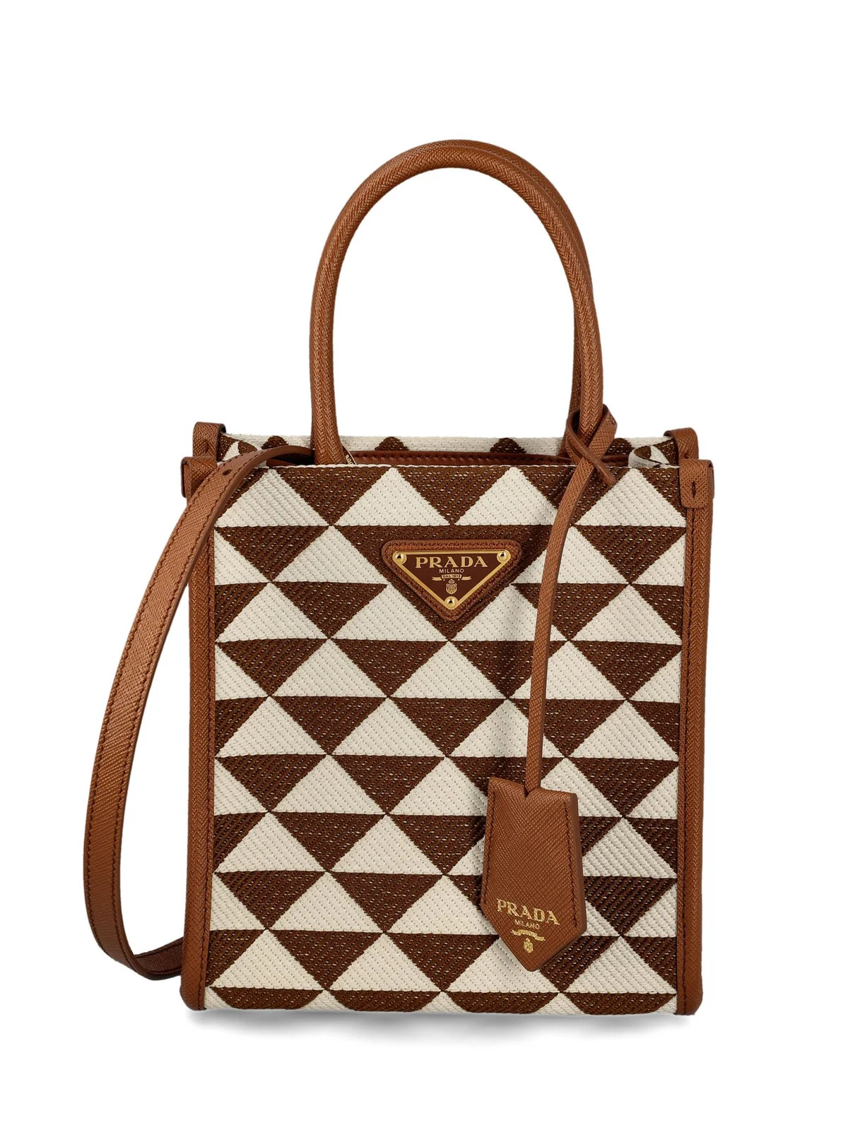 Prada Symbole Jacquard-Logo-Plaque-Einkaufstasche | Cettire Global