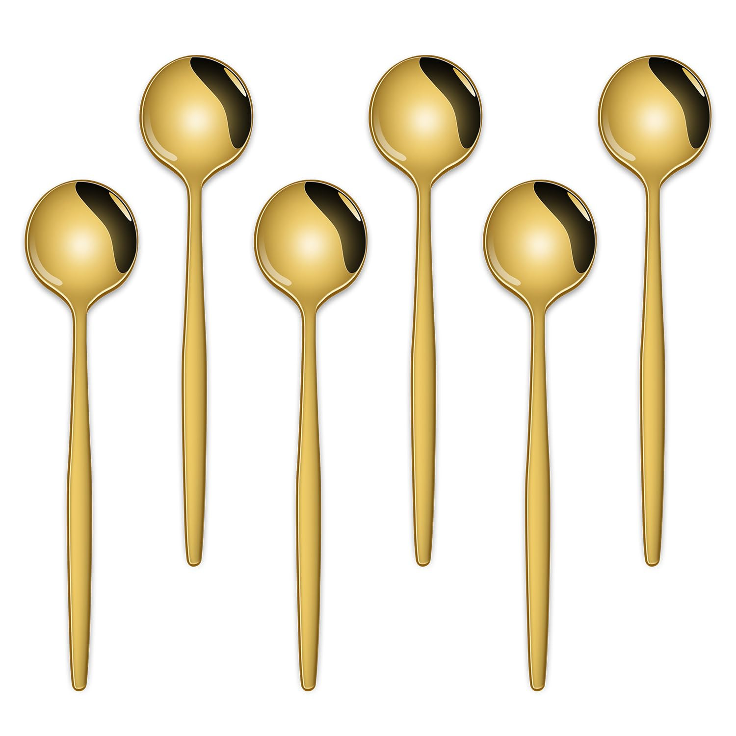 5.1 Inch Coffee & Tea Spoon,6 Pieces Gold Stainless Steel Teaspoon,Mini Spoons For Dessert And Co... | Amazon (US)