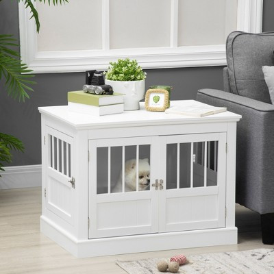Dog Crate End Table with Triple Doors, Wooden Furniture Design with Steel Tubes for Small Dogs Indoor Use | Target