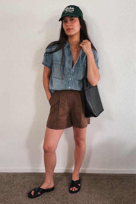 Spring or summer outfit with the Esme linen shorts from Able. I got my average size in these.

#LTKSeasonal #LTKfindsunder100 #LTKstyletip
