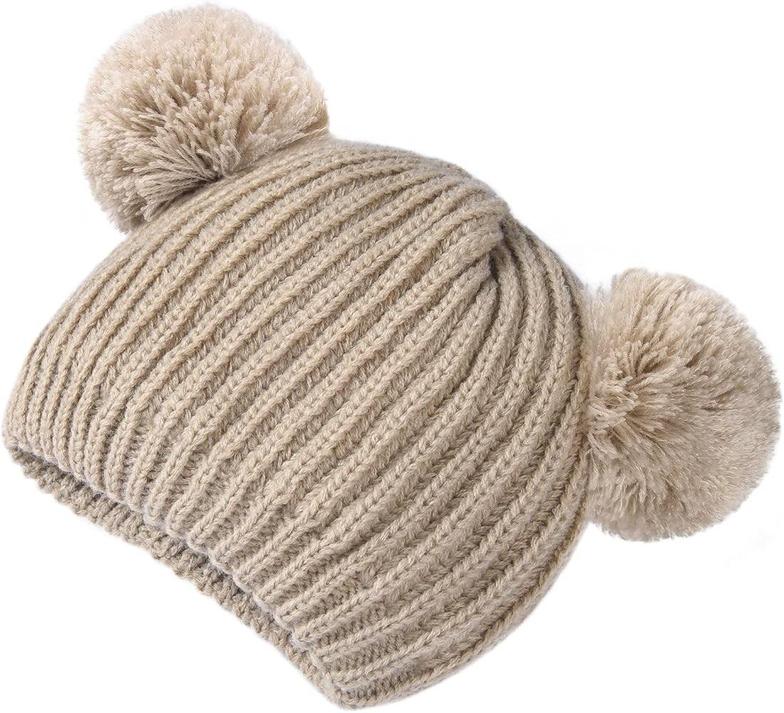 FURTALK Toddler Winter Hat Pom Beanie Fleece Lined Knit Hats for Baby Kids Boys Girls 1-3 Years | Amazon (US)