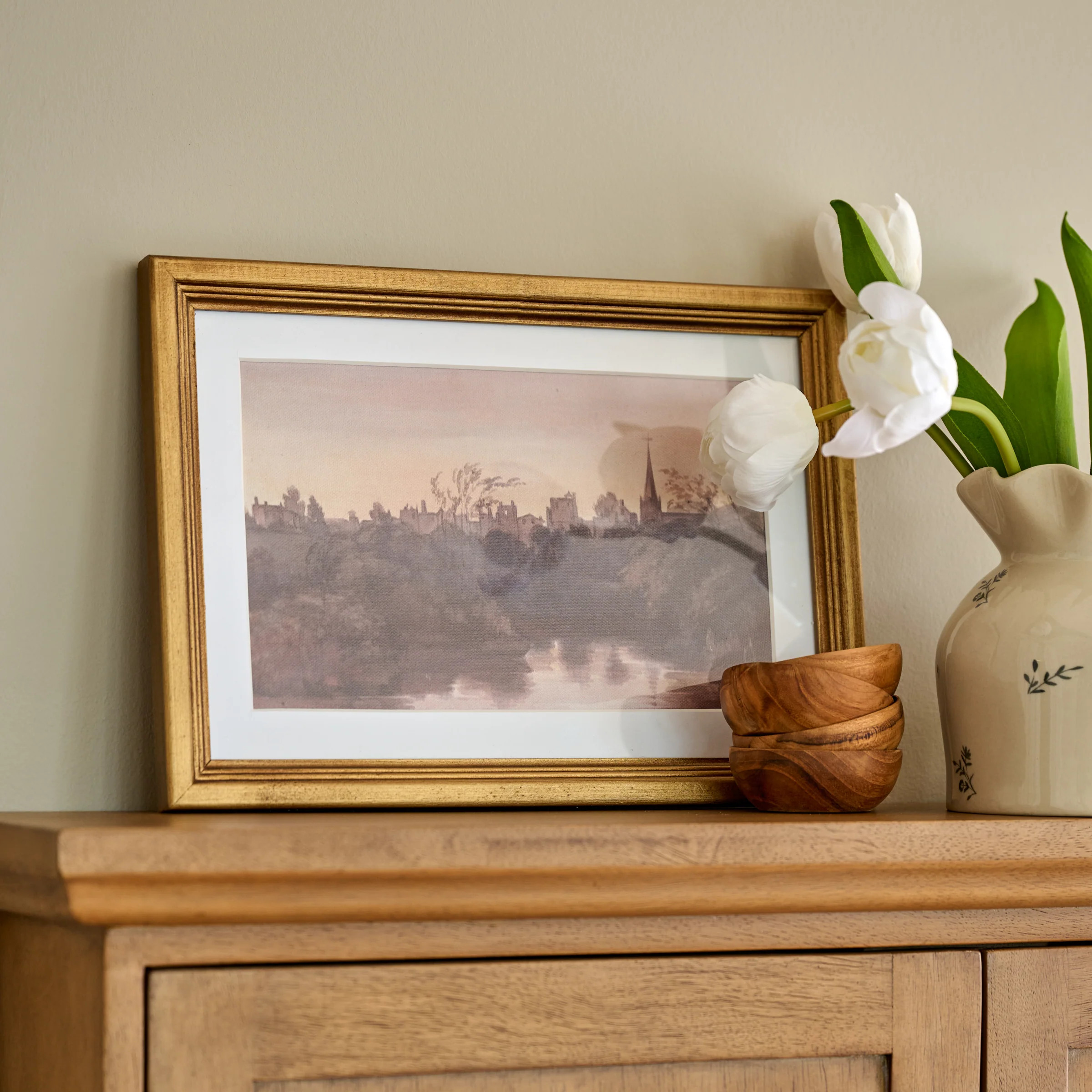 Steeple On the Water Framed Print | Magnolia