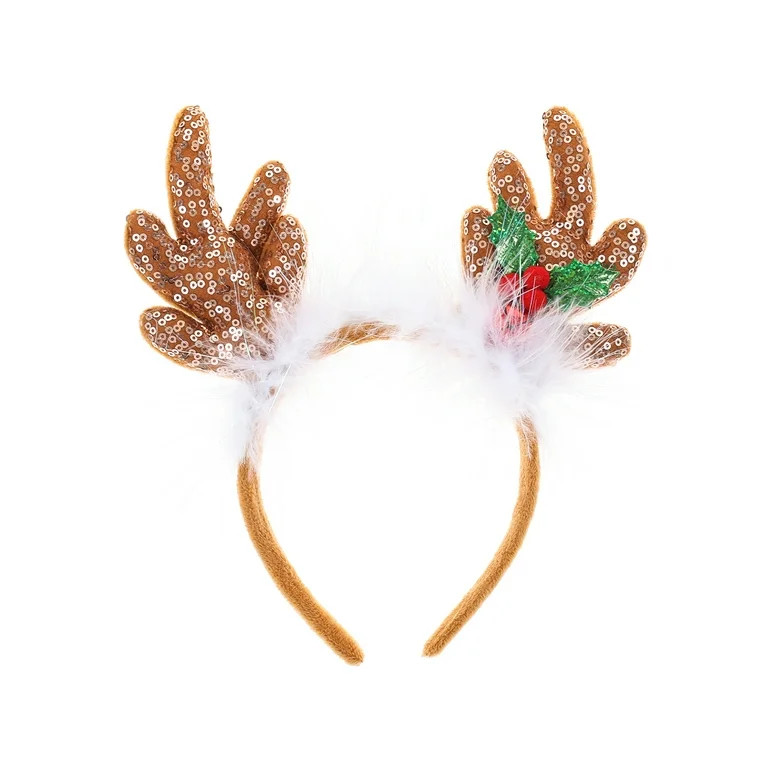Holiday Time Gold Reindeer Antler Headbopper, 1 Piece | Walmart (US)