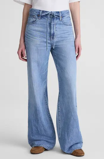 Madewell The Ultimate Wide Leg Drawstring Airy Denim Jeans | Nordstrom | Nordstrom