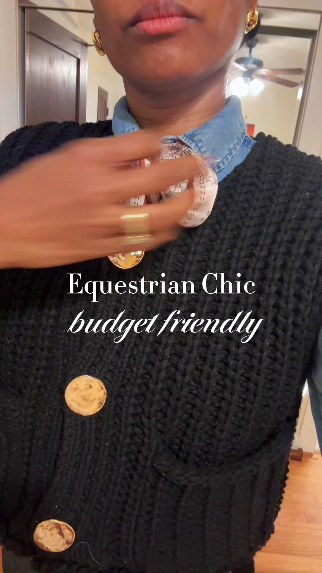 Equestrian chic on a budget?….yes please! rocking my closet staple charcoal houndstooth solid side stripe leggings from Macy’s brand I.N.C. that I have had in my wardrobe 5+ years (they still fit!), doing the layer look on top with this thrifted gold bold button black cable knitted vest from Value Village over my wardrobe essential lightweight classic denim button down, paired with my $7 (yes I said $7) Zara brand soft suede flat heel knee length corset back tie boots from my all time fav place to thrift shop…..value village-like what!!

Completed this look with a mix of Amazon Accessories-printed silk scarf and stackable gold rings to elevate the overall fit, proof you don’t need to spend big to look luxe and you can shop your own closet!

#LTKootd #LTKgrwm #LTKOver40