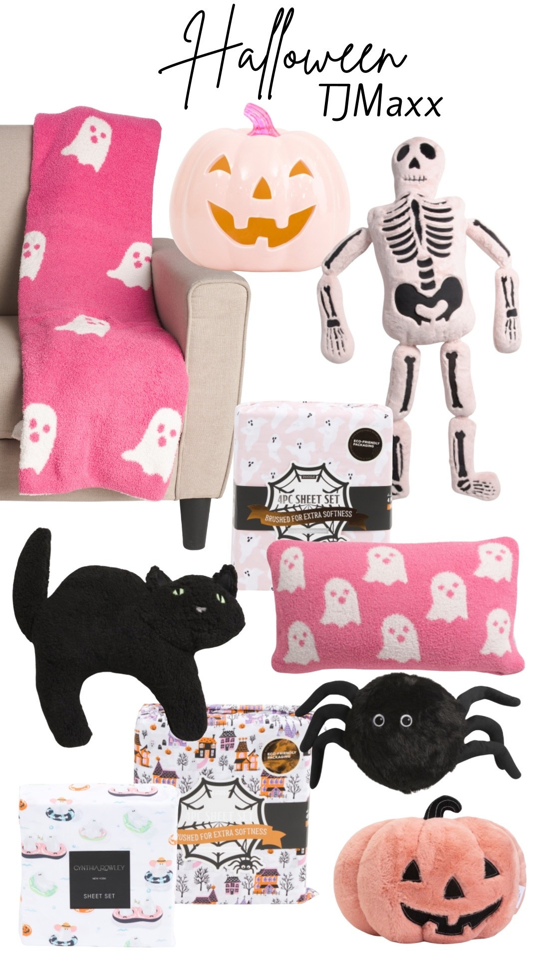 Pink & girl Halloween finds! TJMaxx 2025 Halloween decor. 

#LTKFindsUnder100 #LTKSeasonal #LTKHome
