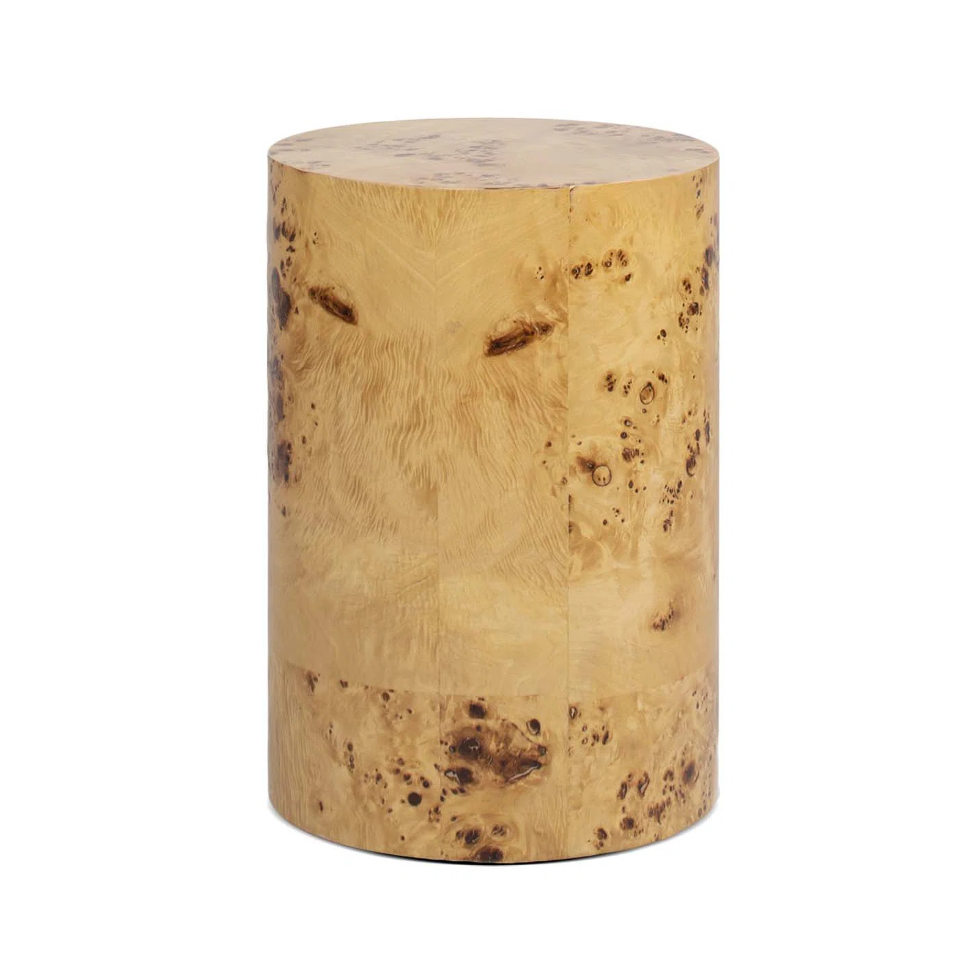 Millwood Pines Dominie 22" Accent Pillar Side Table, Warm Natural Brown Burl Wood | Wayfair | Wayfair North America