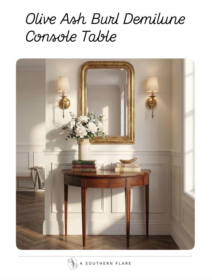Home Decor/ console table/ Burl wood