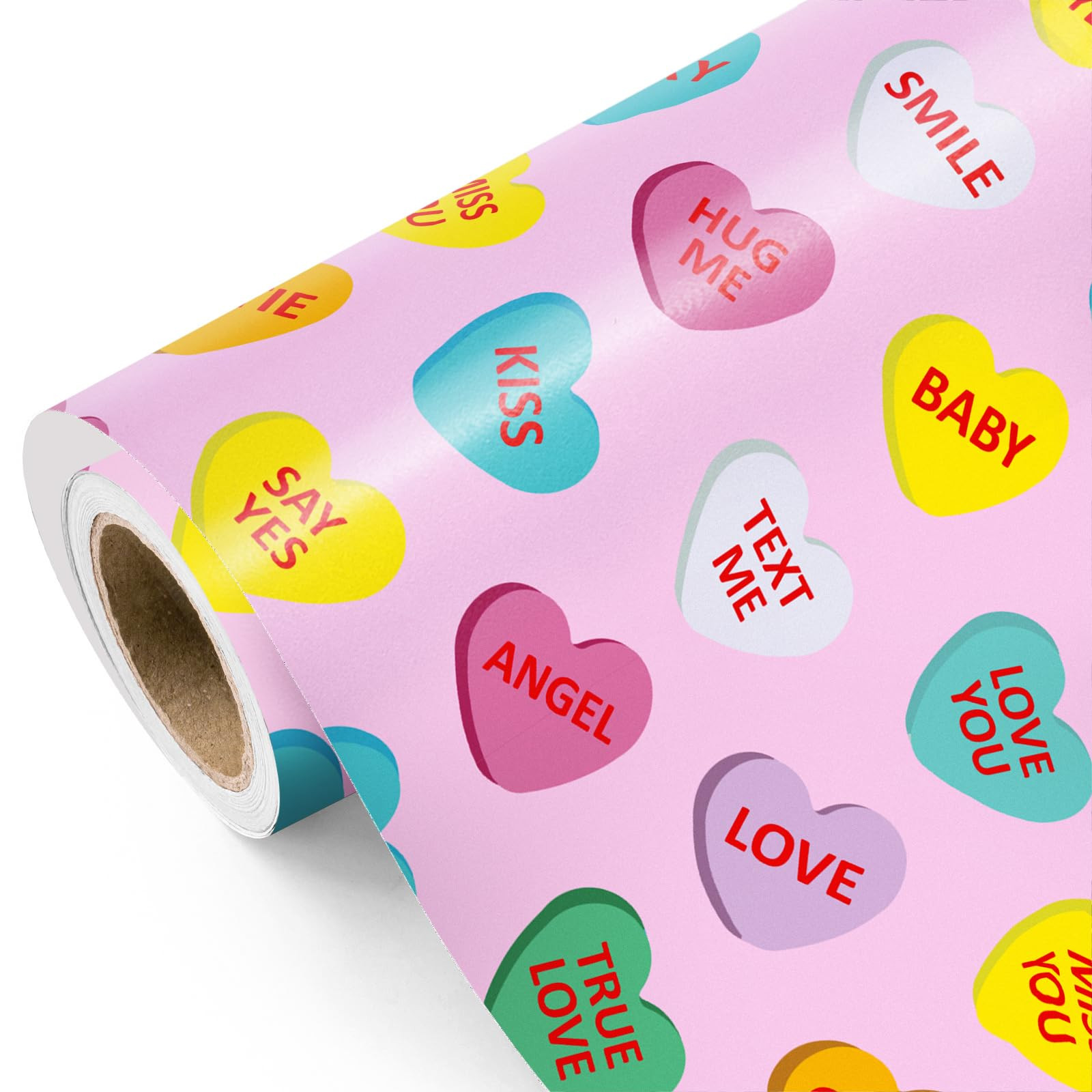 WRAPAHOLIC Valentines Day Wrapping Paper Roll - Mini Roll - 17 Inch x 16.5 Feet - Colorful Love H... | Amazon (US)