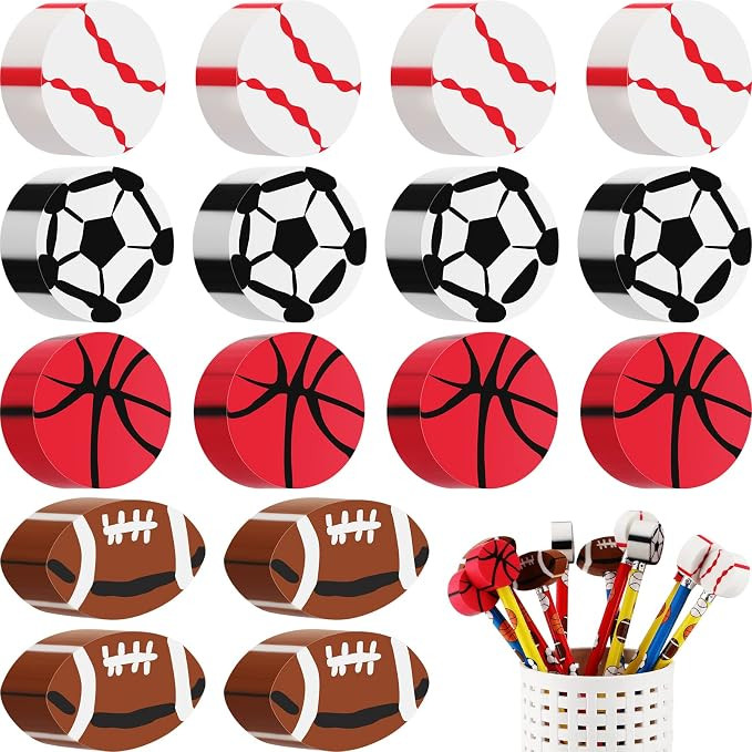32 Pieces Fun Sport Erasers for Pencils,Mini Erasers Bulk | Amazon (US)