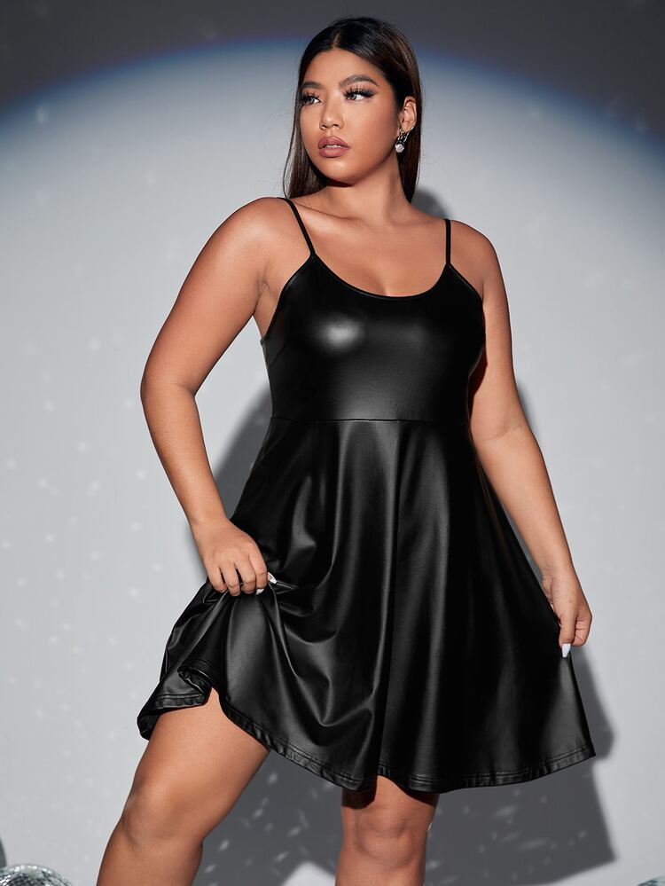 SHEIN Plus Flare Hem Cami Dress | SHEIN