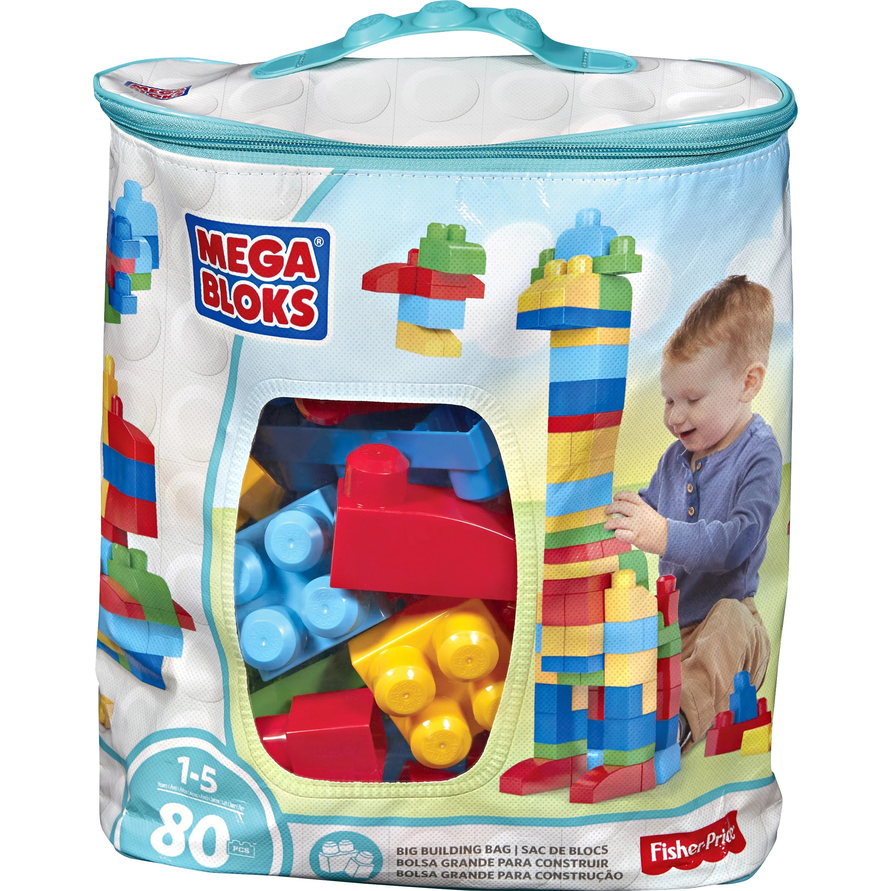 Mega Bloks First Builders Big Building Bag, 80-Piece (Classic) | Walmart (US)
