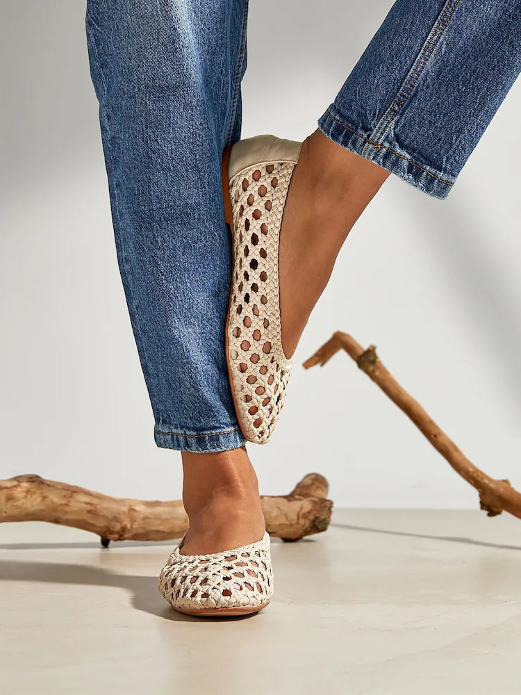 Linzi Cream Melina Handwoven Ballet Flats | Next EU