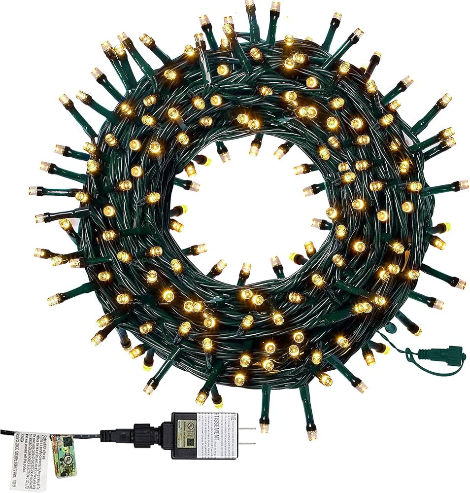 Twinkle Star 66ft 200 LED Christmas Tree String Lights UL Safe Certified Outdoor Fairy Lights Plu... | Amazon (US)