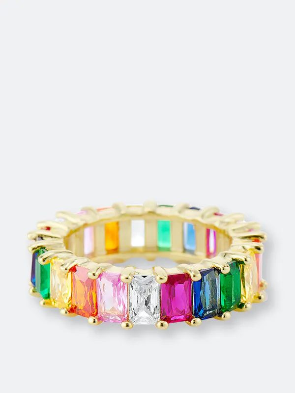 ESSENTIALS JEWELS Rainbow Ring - Gold - 5 | Verishop