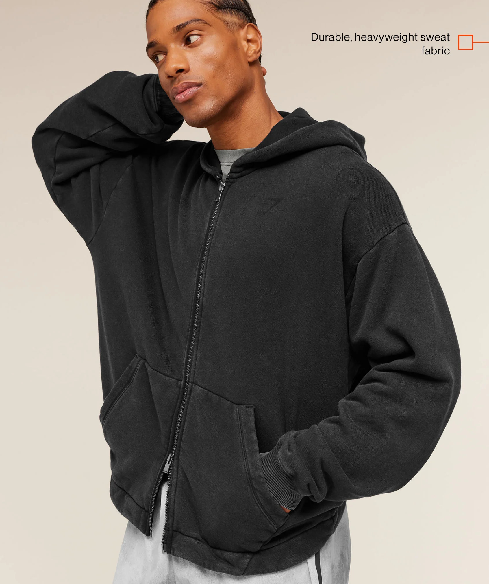 Conditioning Club Washed Zip Through Hoodie | Gymshark US