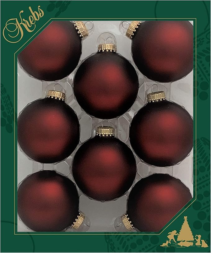 Glass Christmas Tree Ornaments - 67mm / 2.63" [8 Pieces] Designer Balls from Christmas By Krebs S... | Amazon (US)