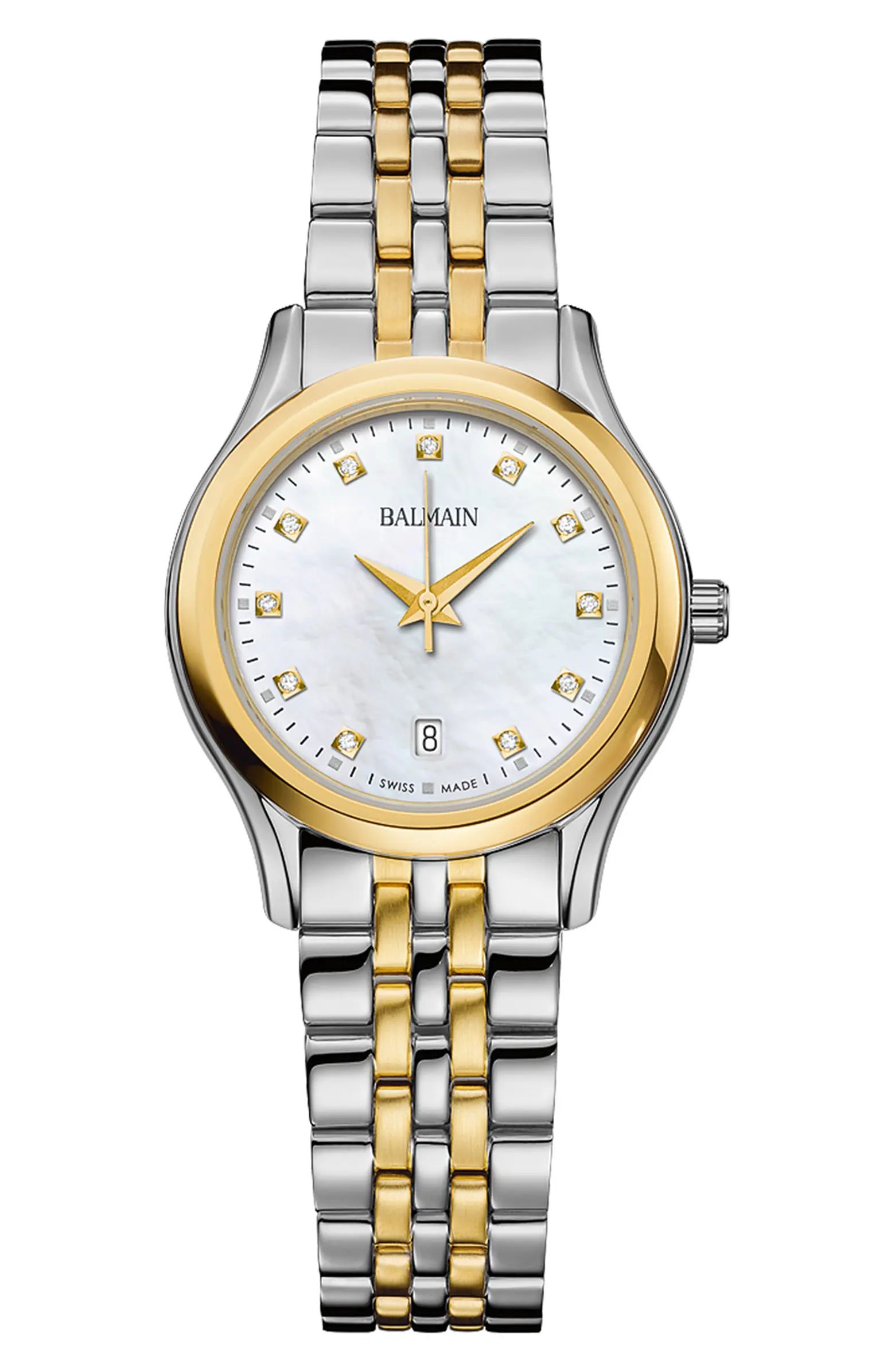 Beleganza Diamond Two-Tone Bracelet Watch, 27.5mm | Nordstrom
