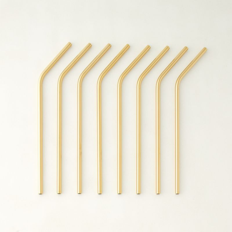 Gold Stainless Steel Straw Set of 8 + Reviews | CB2 | CB2