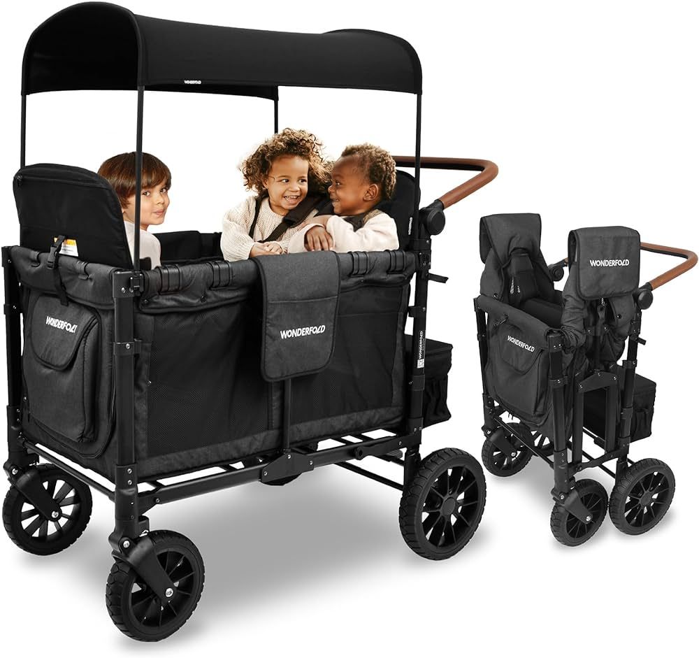 WONDERFOLD W4 Luxe Quad Stroller Wagon (4 Seater) - Collapsible Wagon Stroller with Seats with Ma... | Amazon (US)