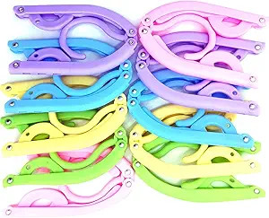 EAVOQLB 10 PCS Portable Folding Clothes Hangers Retractable Plastic Non Slip Clothing Hangers for... | Amazon (US)