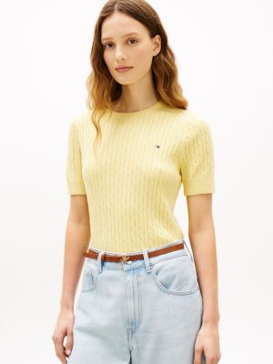 Short-Sleeve Cable Knit Sweater | Tommy Hilfiger | Tommy Hilfiger (US)