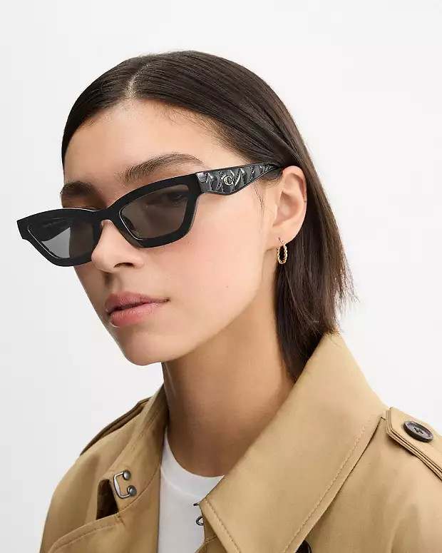 Quilted Narrow Cat Eye Sunglasses | Coach (US)