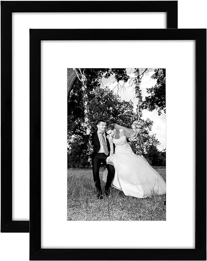 Americanflat 12x16 Picture Frame in Black - Displays 8x12 With Mat and 12x16 Without Mat - Compos... | Amazon (US)