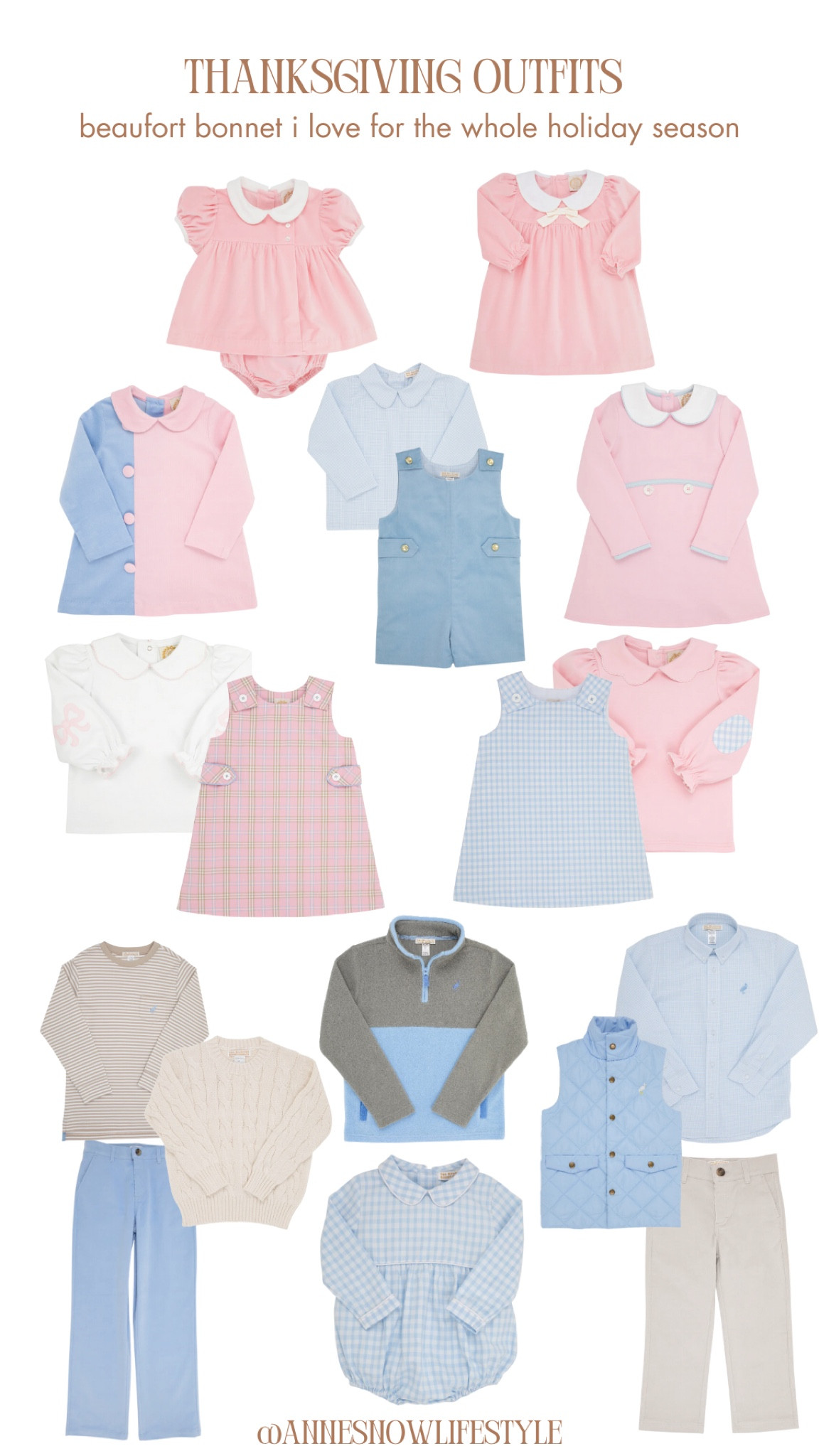 thanksgiving outfits for kids •
blue and pink matching sibling photos • classic, preppy, kids style 

#LTKBaby #LTKFamily #LTKKids