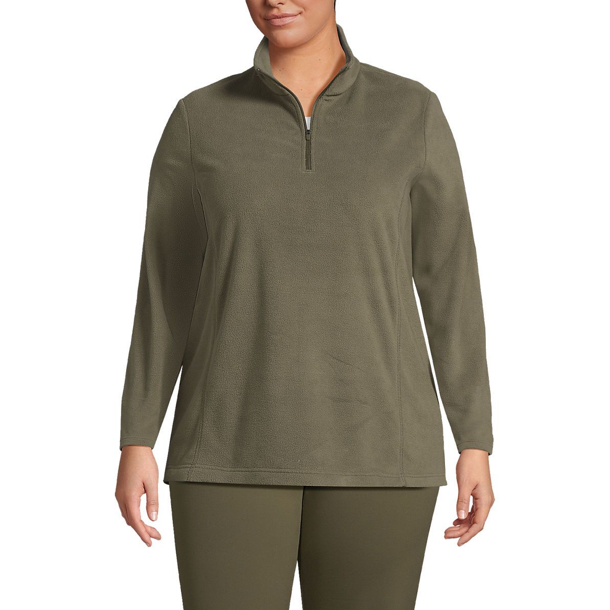 Women's Plus Size Fleece Quarter Zip Pullover | Lands' End (US)