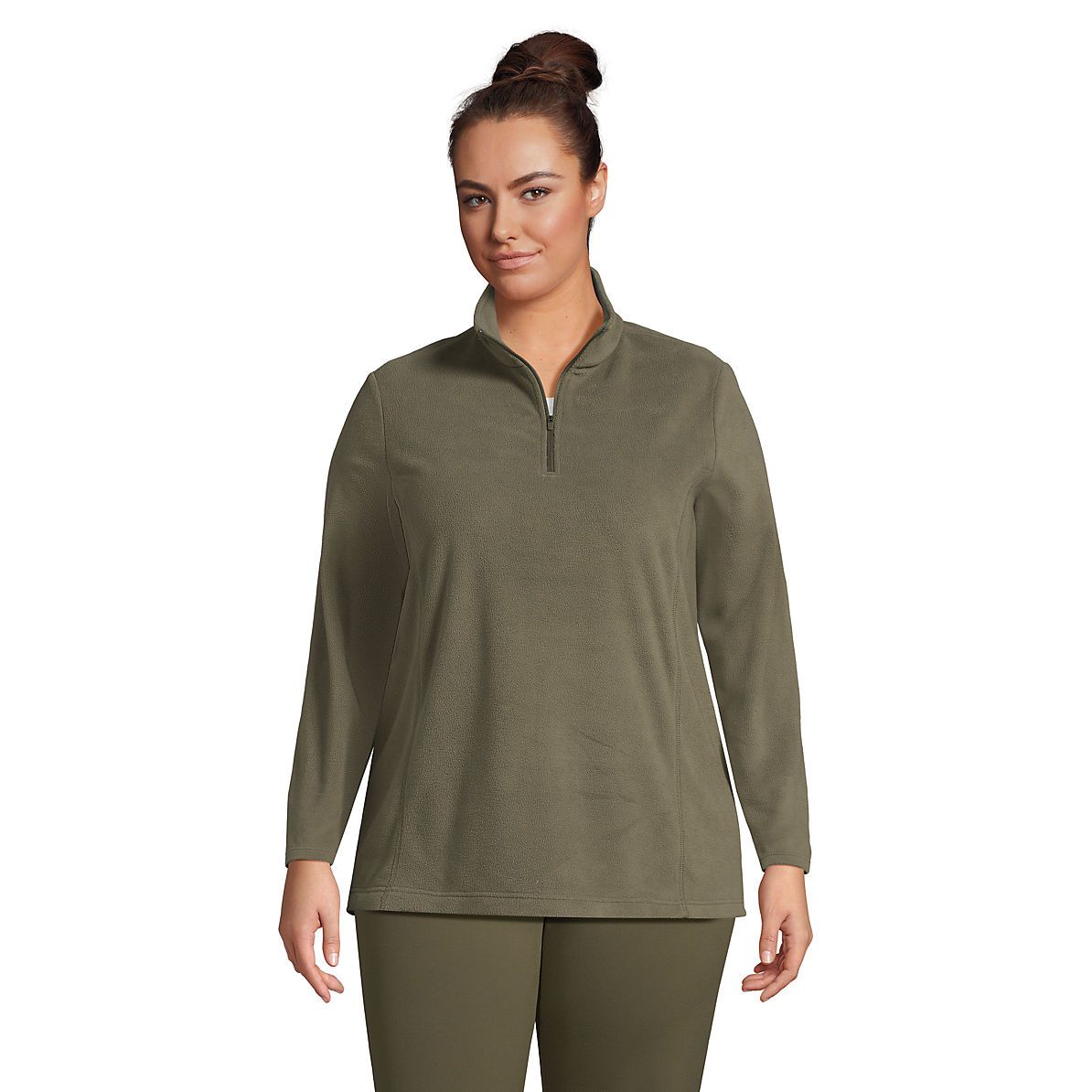 Women's Plus Size Fleece Quarter Zip Pullover | Lands' End (US)