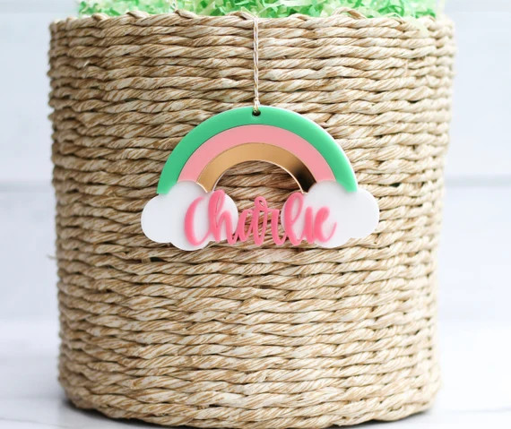 Personalized rainbow gift tag, St Patricks day gift tag | Etsy (US)