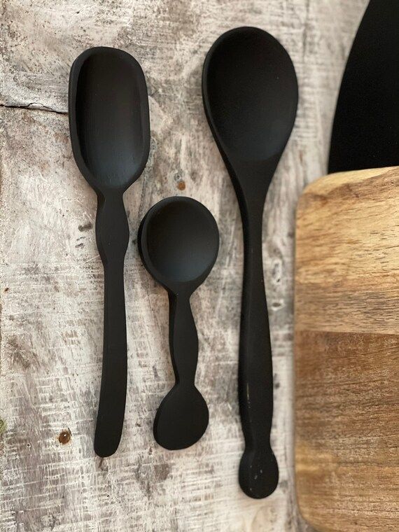 Wood spoon/ black wood spoon/Kitchen Gifts\French Style|Modern Kitchen | Etsy (US)