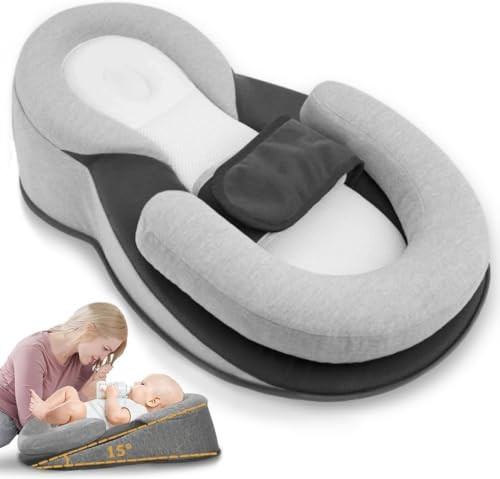 Gotvspt Baby Lounger Pillow for Infant Support Cushion Reflux Pillow, Bottle Feeding, Tummy Time,Wedge Pillow for Newborn,Adjustable Baby Wedge Pillow for Reducing Spit-Up | Amazon (US)